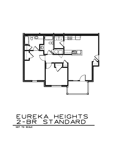 Floor plan for 2 beds, 2 baths, 900 sqft